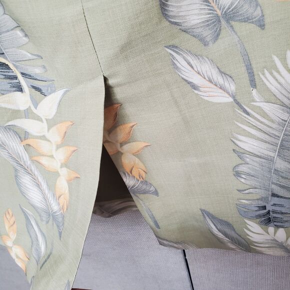 Tommy Bahama Green Tropical Leaf/Feather Print Silk Straight Skirt Size 8 - Picture 4 of 6